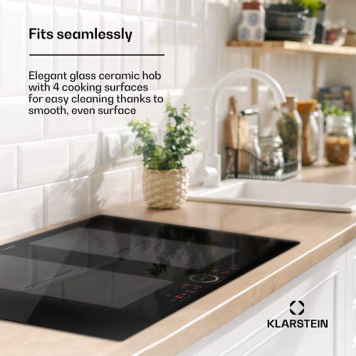 Klarstein Delicatessa 77 Flex beépíthető indukciós főzőlap 4 zóna 7000 W üvegkerámia - Image 2