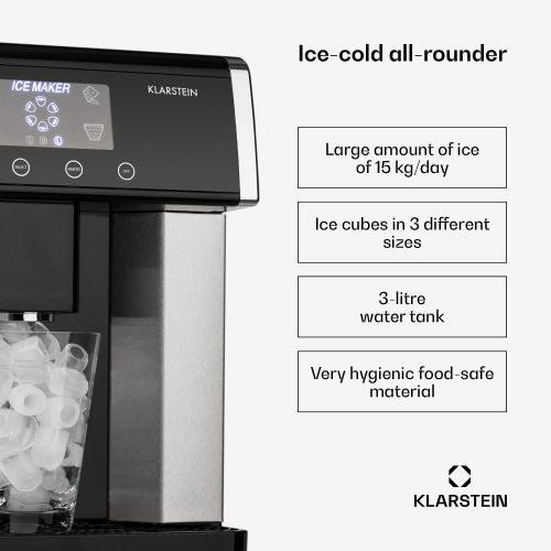 Klarstein Eiszeit rozsdamentes acél jégkocka készítő 3 jégkocka méret ezüst - Image 2