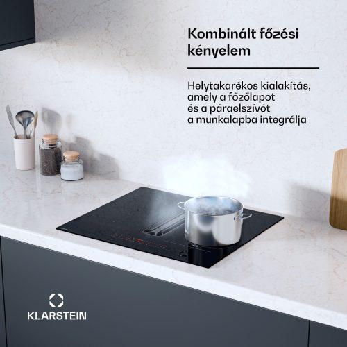 Indukciós főzőlap beépített páraelszívóval