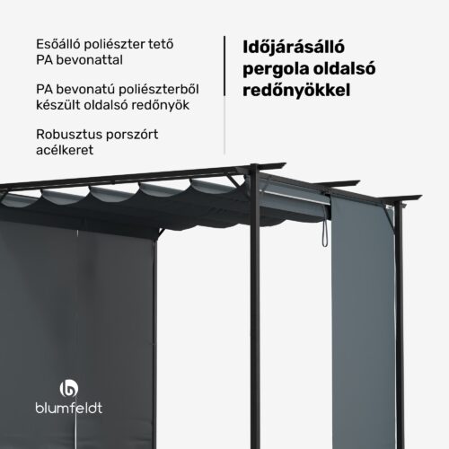 3x3 m időjárásálló porszórt acél oldalsó redőnyökkel