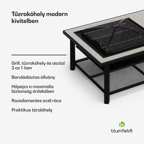 3 az 1-ben tűzrakóhely grill funkcióval