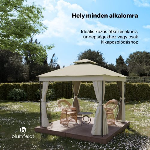 Blumfeldt Mondo Dual pavilon 3x3 dupla tetővel és szúnyoghálóval - Image 2