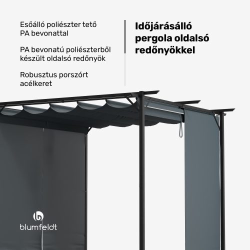 3x3 m időjárásálló porszórt acél oldalsó redőnyökkel
