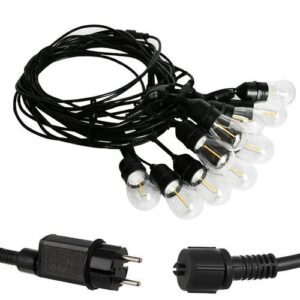 Kültéri dekoratív fényfüzér - 10m 24V IP44 –  20 meleg fehér LED izzóval (WNDR15618)