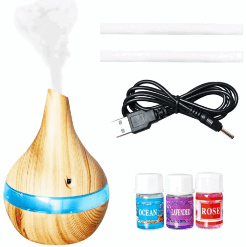 300 ml USB aromadiffúzor – párásító és illóolaj párologtató 7 színű LED világítással (WNDR10950)