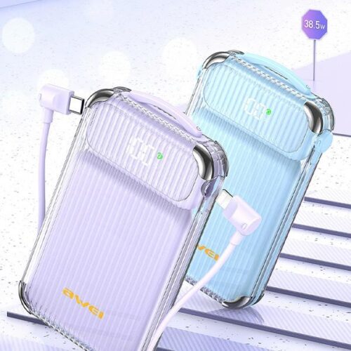 AWEI P89K PowerBank 10000mAh 38.5W + kábel PD/Lightning - fekete - Image 2