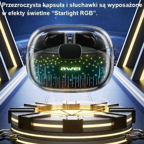 AWEI T52 Pro2 Bluetooth fülhallgató 5.3 TWS töltőtokkal fekete - Image 2