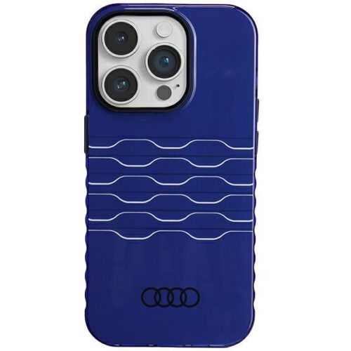 Audi AU-IMLMIP14P-A6/D3-BE IML MagSafe-kompatibilis keménytok iPhone 14 Pro - tengerészkék