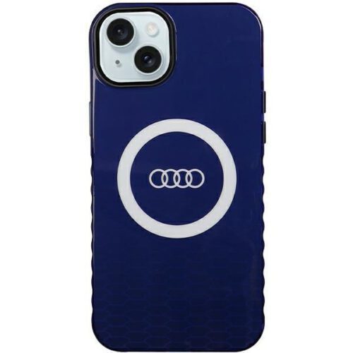 Audi AU-IMLMIP15M-Q5/D2-BE IML Big Logo MagSafe-kompatibilis keménytok iPhone 14 Plus/15 Plus - tengerészkék