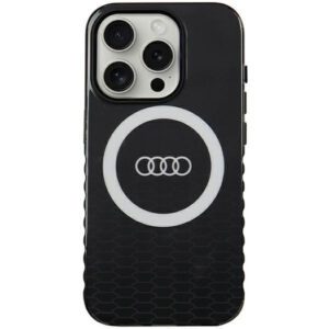 Audi AU-IMLMIP15P-Q5/D2-BK IML Big Logo MagSafe-kompatibilis keménytok iPhone 15 Pro - fekete