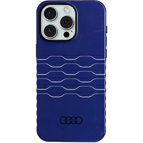 Audi AU-IMLMIP15PM-A6/D3-BE IML MagSafe-kompatibilis keménytok iPhone 15 Pro Max - tengerészkék