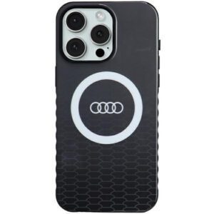 Audi AU-IMLMIP15PM-Q5/D2-BK IML Big Logo MagSafe-kompatibilis keménytok iPhone 15 Pro Max - fekete