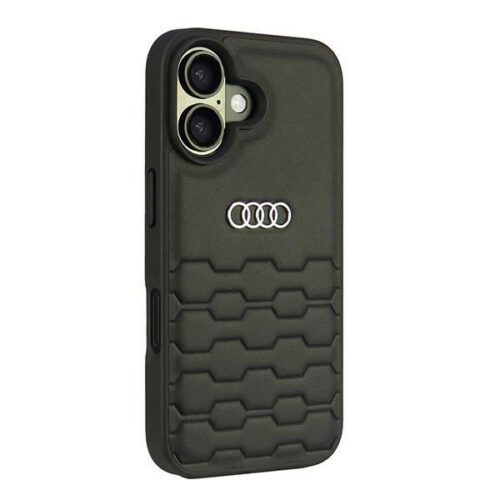 Audi AU-TPUPCIP16-GT/D2-BK Synthetic Leather keménytok iPhone 16 - fekete - Image 2