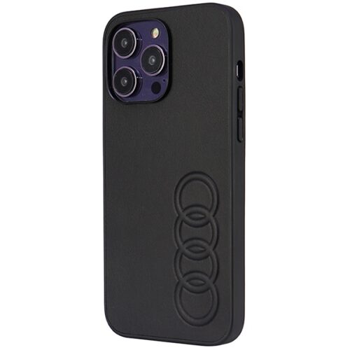 Audi Szintetikus bőr iPhone 14 Pro Max 6.7" fekete keménytok AU-TPUPCIPCIP14PM-TT/D1-BK - Image 2