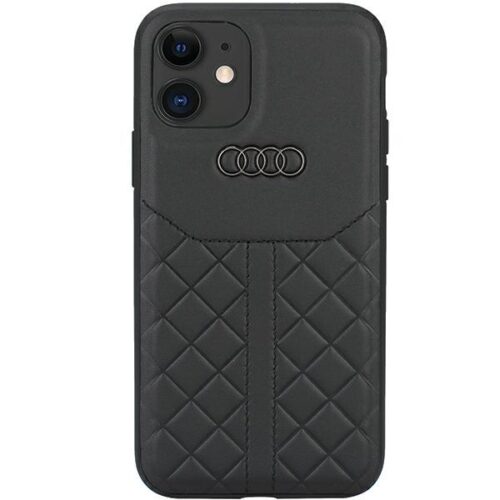 Audi Valódi bőr iPhone 11 6.1" fekete keménytok AU-TPUPCIP11R-Q8/D1-BK