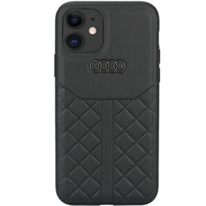Audi Valódi bőr iPhone 12/12 Pro 6.1" fekete keménytok AU-TPUPCIP12P-Q8/D1-BK