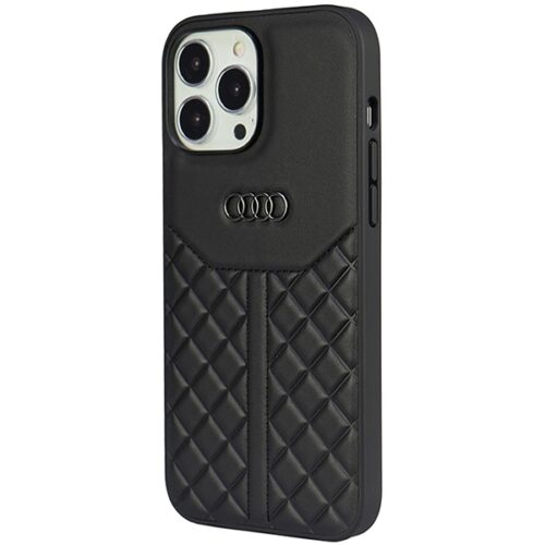 Audi valódi bőr iPhone 13 Pro / 13 6.1" fekete keménytok AU-TPUPCIP13P-Q8/D1-BK - Image 2