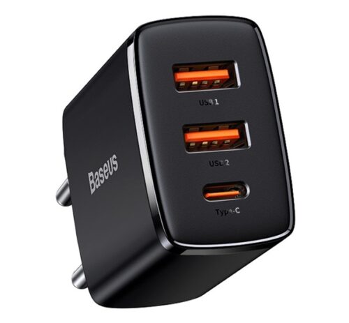 BASEUS COMPACT hálózati töltő 2 USB aljzat / Type-C aljzat (5V / 3000 mA