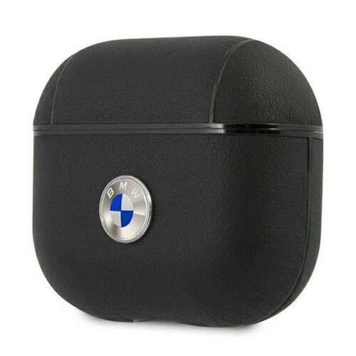 BMW BMA3SSLBK AirPods 3 fekete valódi bőr ezüst logós tok - Image 2