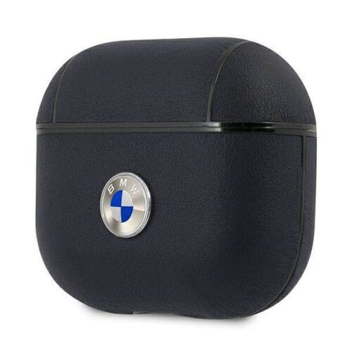 BMW BMA3SSLNA AirPods 3 kék valódi bőr ezüstszínű logós tok - Image 2