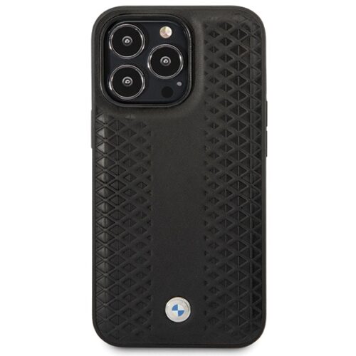 BMW BMHCP14L22RFGK iPhone 14 Pro 6.1" fekete bőr gyémánt mintás tok - Image 2