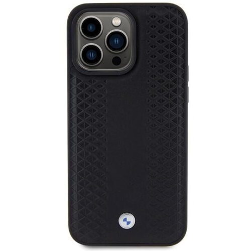 BMW BMHCP15L22RFGK iPhone 15 Pro 6.1" fekete bőr gyémánt mintás tok - Image 2