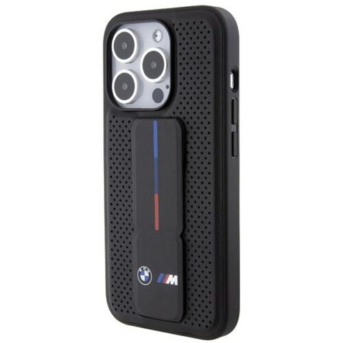 BMW BMHCP15LGSPPRK iPhone 15 Pro 6.1" fekete keménytok Grip Stand Sima és perforált - Image 2