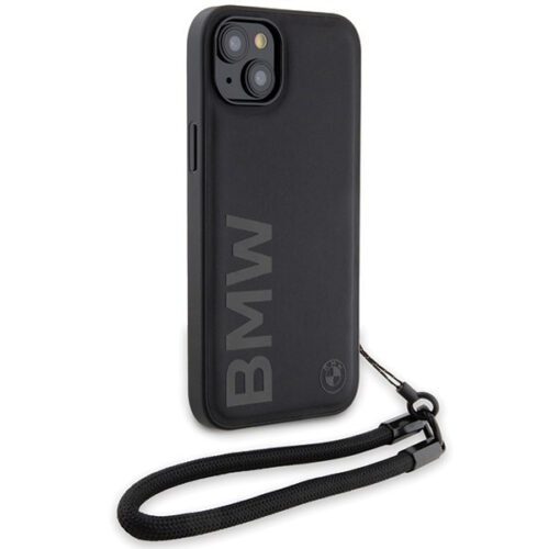 BMW BMHCP15S23RMRLK Signature Leather Wordmark Cord keménytok iPhone 15 - fekete - Image 2