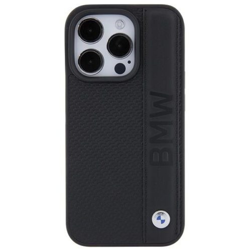 BMW BMHCP15X22RDPK iPhone 15 Pro Max 6.7" fekete keménytok bőr texturált és csíkos bőrrel - Image 2