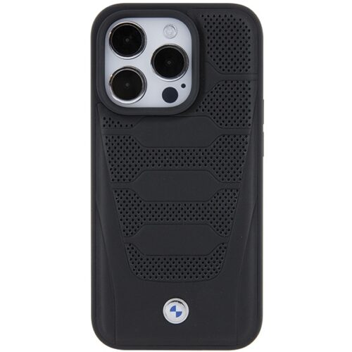BMW BMHCP15X22RPSK iPhone 15 Pro Max 6.7" fekete bőrülés minta tok - Image 2