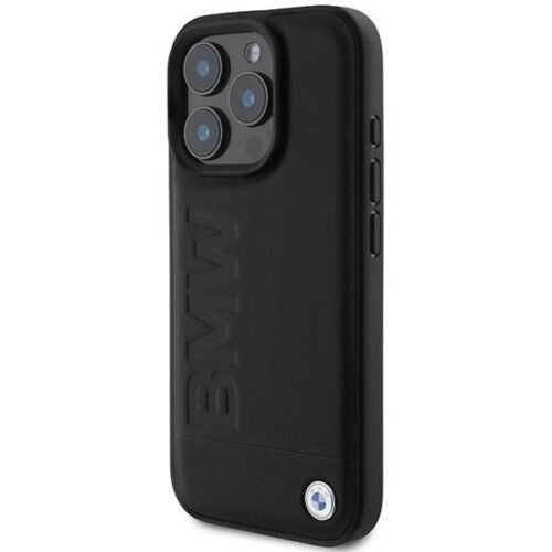 BMW BMHCP16LSLLBK Leather Hot Stamp tok iPhone 16 Pro - fekete - Image 2