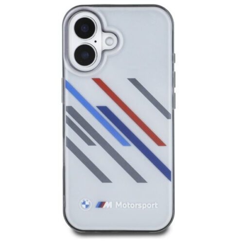 BMW BMHCP16M23HTRAG Motosport IML Random Stripes tok iPhone 16 Plus - szürke - Image 2