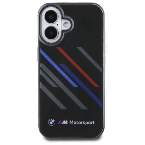BMW BMHCP16M23HTRAK Motosport IML Random Stripes tok iPhone 16 Plus - fekete - Image 2