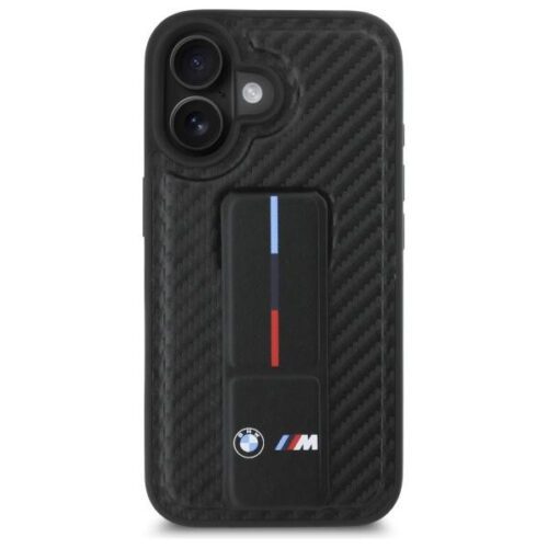 BMW BMHCP16SGSPCCK M Grip Stand Smooth and Carbon keménytok iPhone 16 - fekete - Image 2