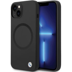 BMW BMHMP14SSILBK2 iPhone 14 6.1" fekete Signature folyékony Silicone MagSafe Signature tok