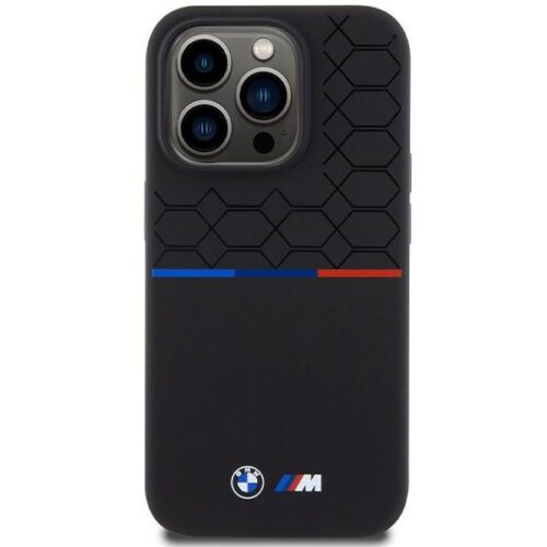 BMW BMHMP15L22SMPK iPhone 15 Pro 6.1" fekete keménytok M Szilikon minta MagSafe - Image 2