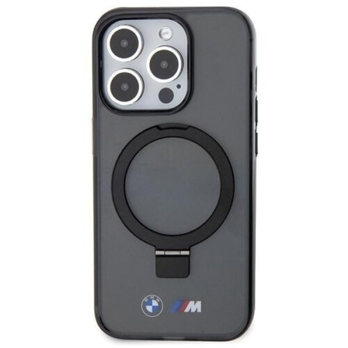 BMW BMHMP15LURSK iPhone 15 Pro 6.1" fekete keménytok gyűrűs állvány M Collection MagSafe - Image 2