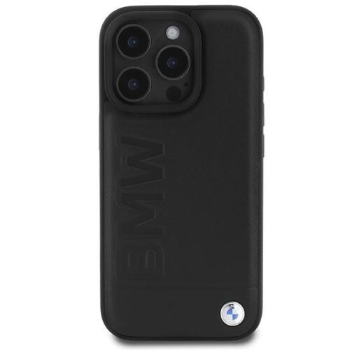 BMW BMHMP16LSLLBK Leather Hot Stamp MagSafe tok iPhone 16 Pro - fekete - Image 2