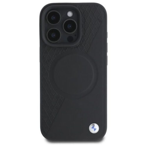 BMW BMHMP16X23RTPK Sign Leather Half Textured And Circle MagSafe tok iPhone 16 Pro Max - fekete - Image 2