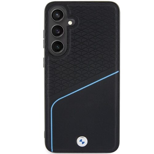 BMW BMHMS24S23RDCLK Samsung S24 S921 fekete keménytok Signature Leather texturált & Line MagSafe - Image 2