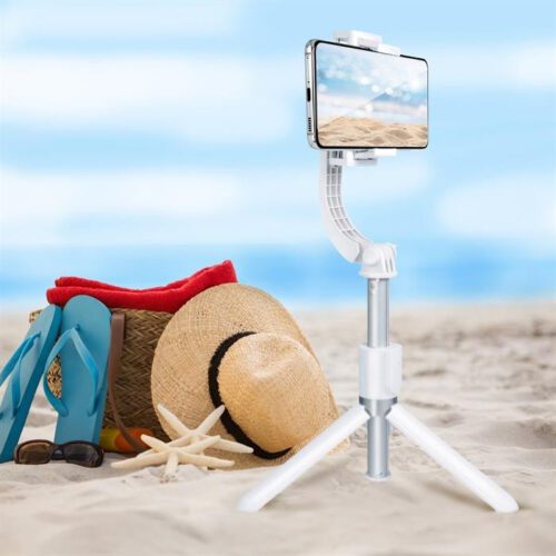 COMBO Selfie Stick állványokkal és távirányítóval Bluetooth Gimbal Stabilizátor fekete Sstr-L08 - Image 2