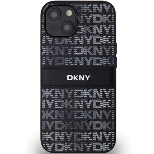 DKNY DKHCP14SPRTHSLK Leather Mono Stripe & Metal Logo tok iPhone 14 - fekete - Image 2