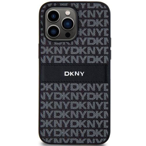 DKNY DKHCP14XPRTHSLK Leather Mono Stripe & Metal Logo tok iPhone 14 Pro Max - fekete - Image 2