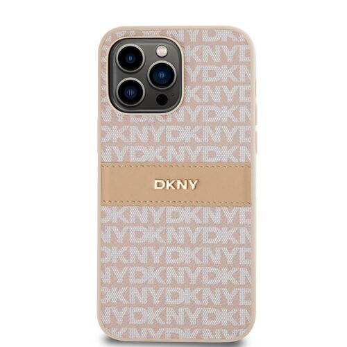 DKNY DKHCP14XPRTHSLP Leather Mono Stripe & Metal Logo tok iPhone 14 Pro Max - rózsaszín - Image 2