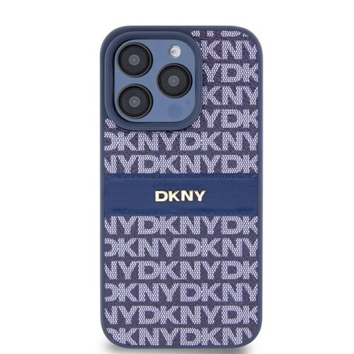 DKNY DKHCP15LPRTHSLB Leather Mono Stripe & Metal Logo tok iPhone 15 Pro - kék - Image 2