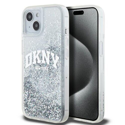DKNY DKHCP15SLBNAET Liquid Glitter Big Logo tok iPhone 15 - fehér