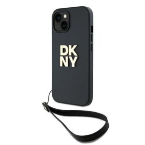 DKNY DKHCP15SPBSWSK Wrist Strap Stock Logo tok iPhone 15 - fekete