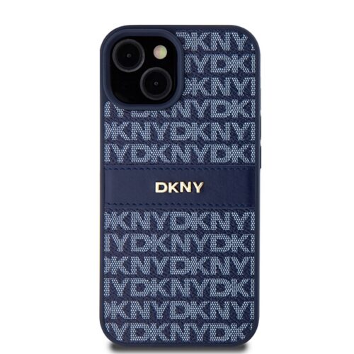 DKNY DKHCP15SPRTHSLB Leather Mono Stripe & Metal Logo tok iPhone 15 - kék - Image 2