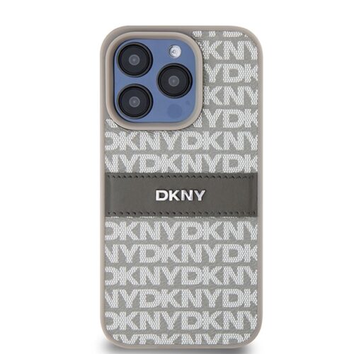 DKNY DKHCP15XPRTHSLE Leather Mono Stripe & Metal Logo tok iPhone 15 Pro Max - bézs - Image 2