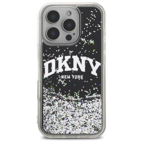 DKNY DKHCP16LLBNAEK Liquid Glitter Arch Logo keménytok iPhone 16 Pro - fekete - Image 2